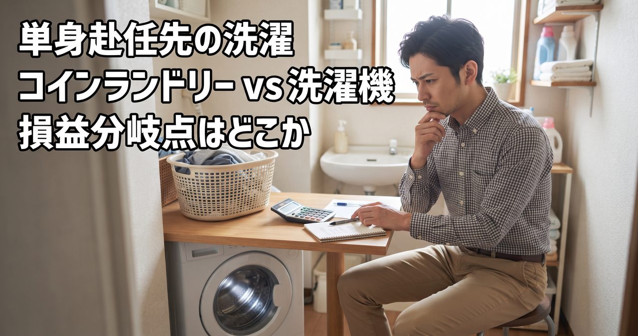 単身赴任先の洗濯、コインランドリーで済ませる vs 洗濯機を買う。損益分岐点はどこか