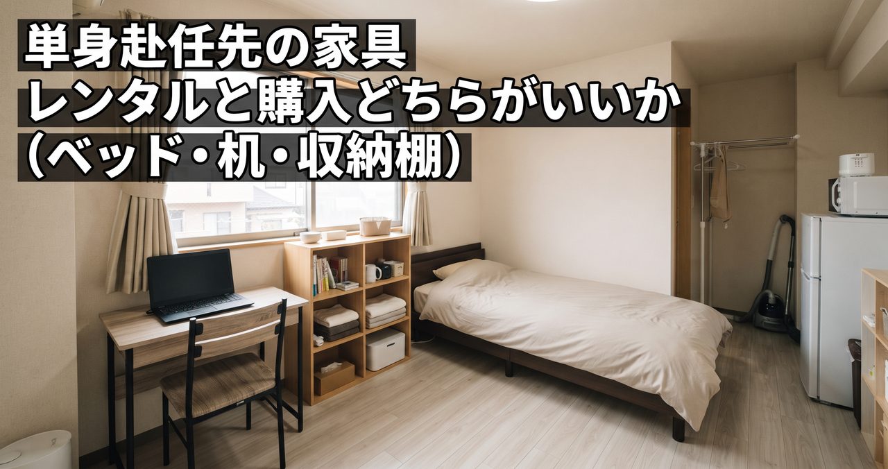 単身赴任先の家具、レンタルと購入どちらがいいか(ベッド・机・収納棚)